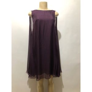 LEON MAX Limited Edition Dress Silk Size 2 Purple